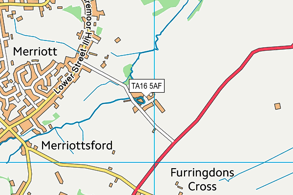 TA16 5AF map - OS VectorMap District (Ordnance Survey)