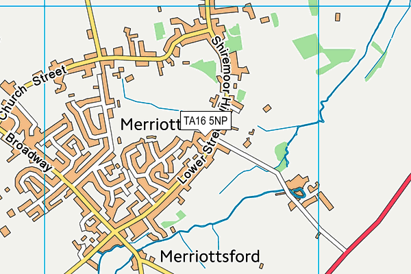 Merriott Squash Club map (TA16 5NP) - OS VectorMap District (Ordnance Survey)
