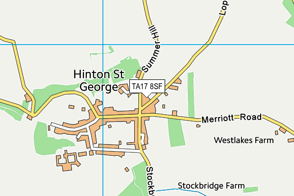 Hinton St George Playing Field map (TA17 8SF) - OS VectorMap District (Ordnance Survey)