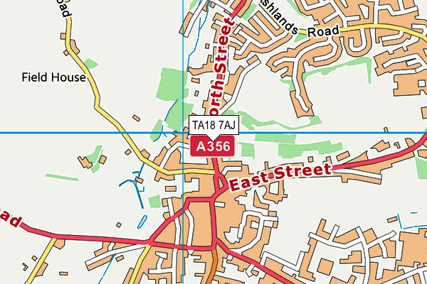 TA18 7AJ map - OS VectorMap District (Ordnance Survey)