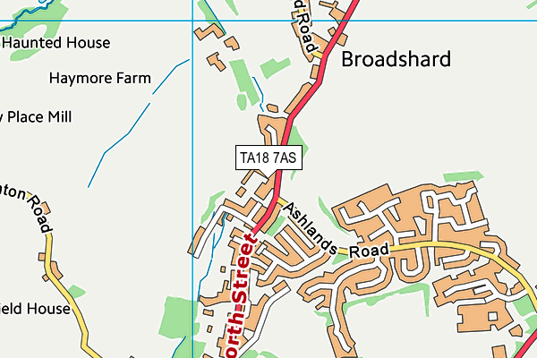 TA18 7AS map - OS VectorMap District (Ordnance Survey)