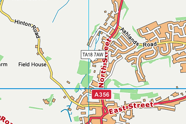 TA18 7AW map - OS VectorMap District (Ordnance Survey)