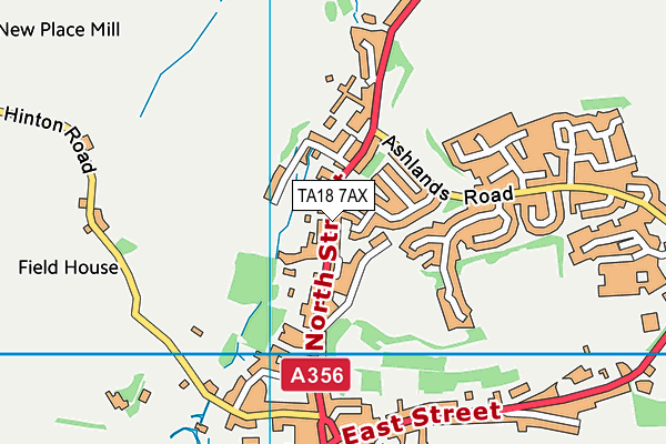 TA18 7AX map - OS VectorMap District (Ordnance Survey)
