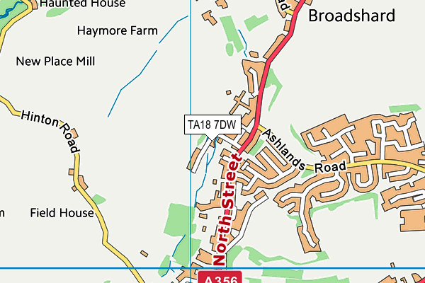 TA18 7DW map - OS VectorMap District (Ordnance Survey)