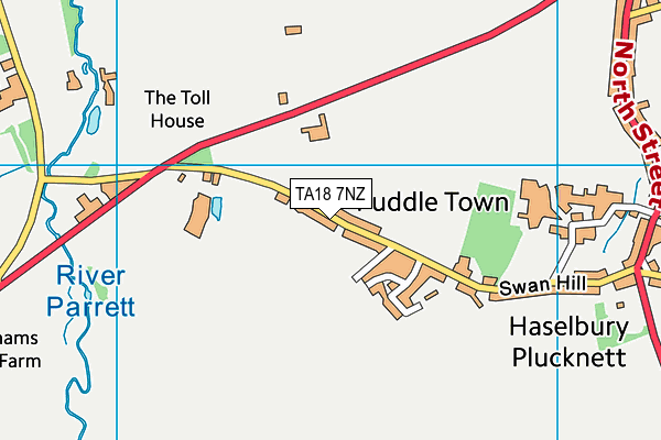 Haselbury Plucknett Football Field (Closed) map (TA18 7NZ) - OS VectorMap District (Ordnance Survey)
