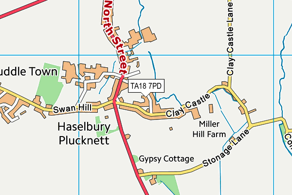 TA18 7PD map - OS VectorMap District (Ordnance Survey)