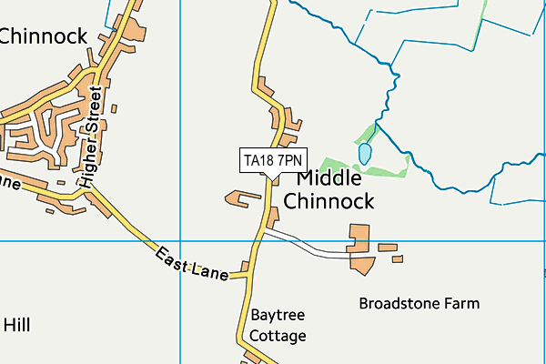 West & Middle Chinnock Sports Club map (TA18 7PN) - OS VectorMap District (Ordnance Survey)