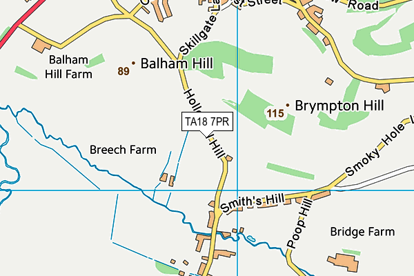 TA18 7PR map - OS VectorMap District (Ordnance Survey)