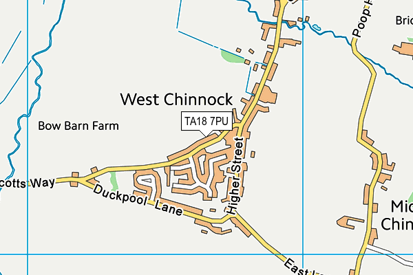 West Chinnock Church School map (TA18 7PU) - OS VectorMap District (Ordnance Survey)