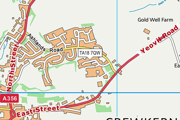 TA18 7QW map - OS VectorMap District (Ordnance Survey)