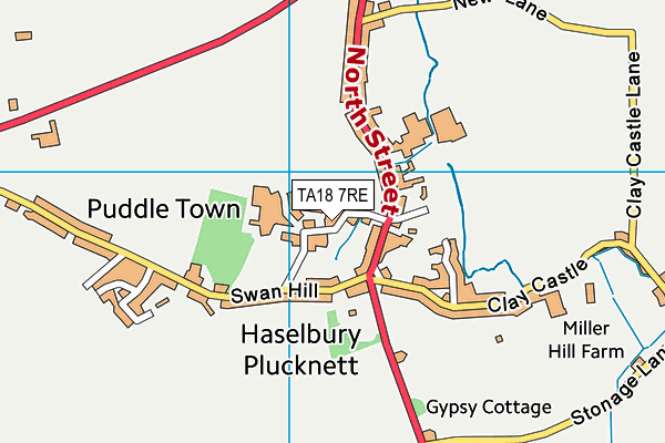 TA18 7RE map - OS VectorMap District (Ordnance Survey)