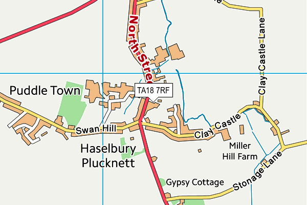 TA18 7RF map - OS VectorMap District (Ordnance Survey)