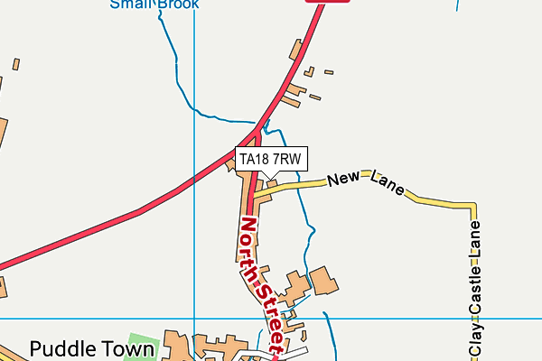 TA18 7RW map - OS VectorMap District (Ordnance Survey)