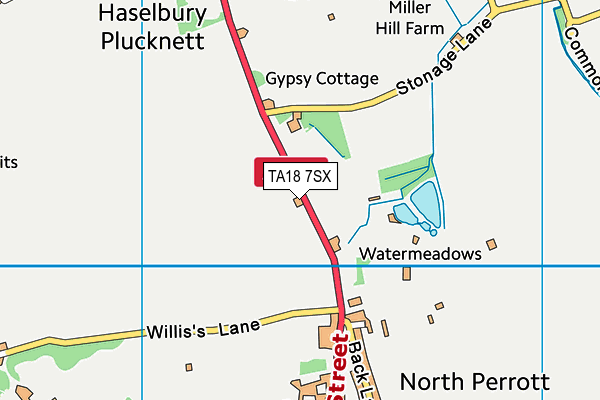 TA18 7SX map - OS VectorMap District (Ordnance Survey)