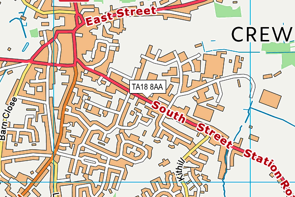 TA18 8AA map - OS VectorMap District (Ordnance Survey)