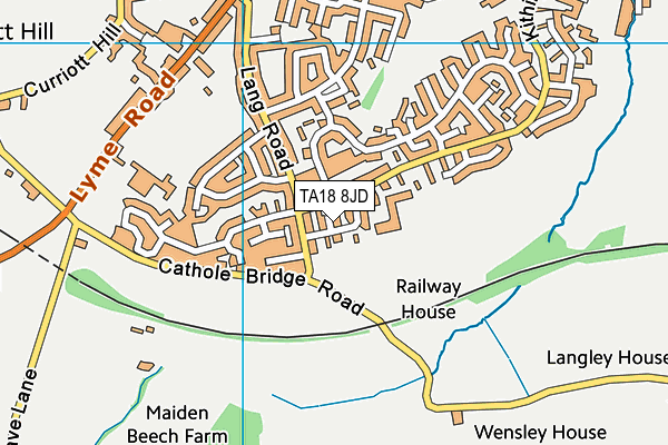 TA18 8JD map - OS VectorMap District (Ordnance Survey)