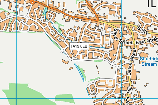 TA19 0EB map - OS VectorMap District (Ordnance Survey)