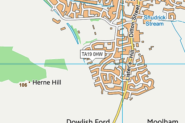 TA19 0HW map - OS VectorMap District (Ordnance Survey)