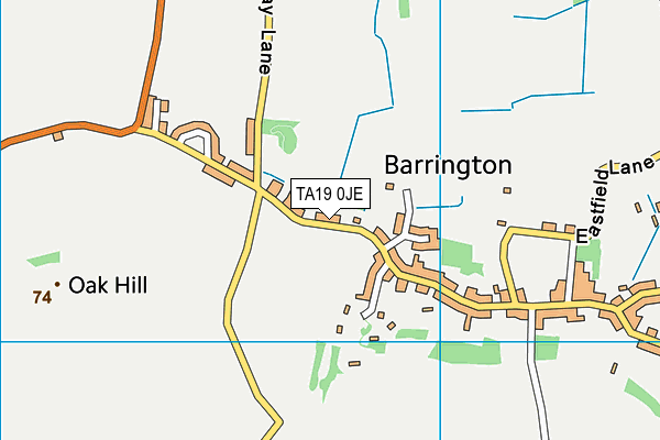 Barrington Village Hall map (TA19 0JE) - OS VectorMap District (Ordnance Survey)