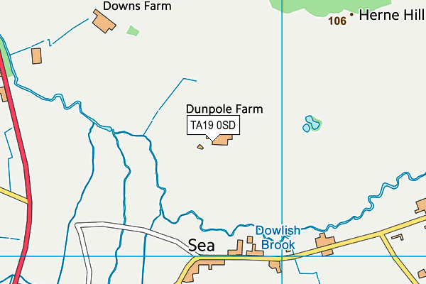 TA19 0SD map - OS VectorMap District (Ordnance Survey)