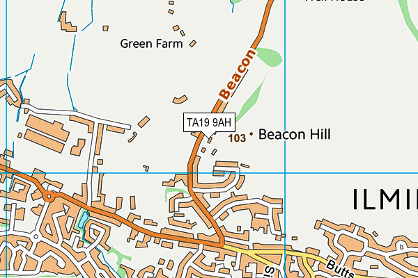 TA19 9AH map - OS VectorMap District (Ordnance Survey)