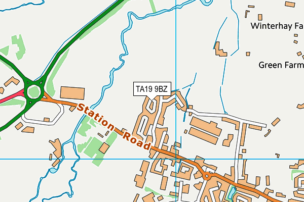 TA19 9BZ map - OS VectorMap District (Ordnance Survey)