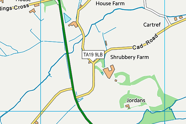 TA19 9LB map - OS VectorMap District (Ordnance Survey)