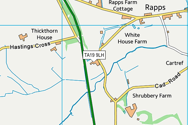 TA19 9LH map - OS VectorMap District (Ordnance Survey)