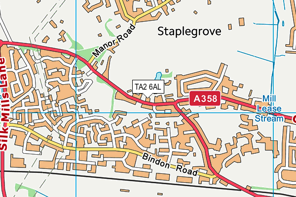 TA2 6AL map - OS VectorMap District (Ordnance Survey)