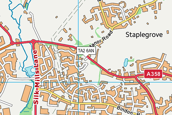 TA2 6AN map - OS VectorMap District (Ordnance Survey)