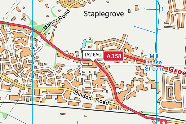 TA2 6AQ map - OS VectorMap District (Ordnance Survey)