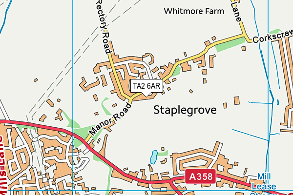 TA2 6AR map - OS VectorMap District (Ordnance Survey)