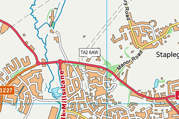 TA2 6AW map - OS VectorMap District (Ordnance Survey)