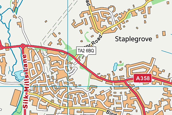 TA2 6BQ map - OS VectorMap District (Ordnance Survey)