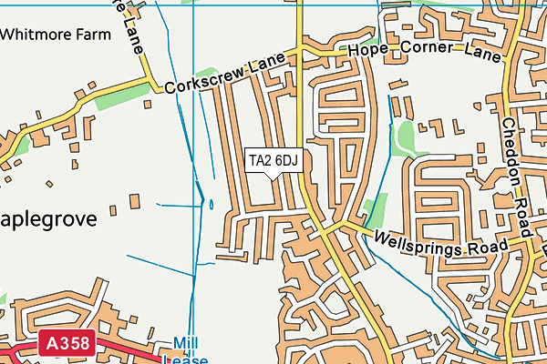 TA2 6DJ map - OS VectorMap District (Ordnance Survey)