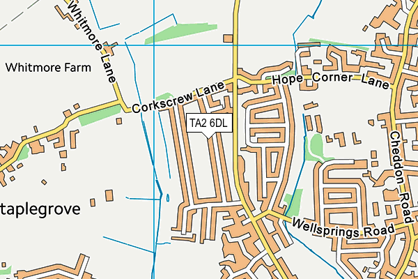 TA2 6DL map - OS VectorMap District (Ordnance Survey)