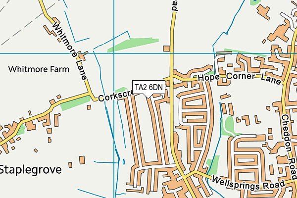 TA2 6DN map - OS VectorMap District (Ordnance Survey)