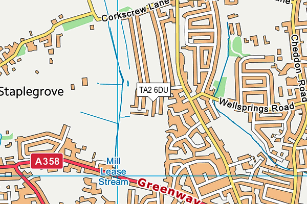 TA2 6DU map - OS VectorMap District (Ordnance Survey)