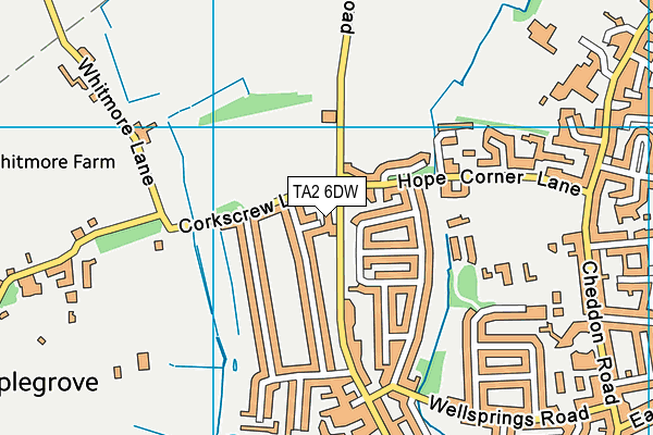 TA2 6DW map - OS VectorMap District (Ordnance Survey)