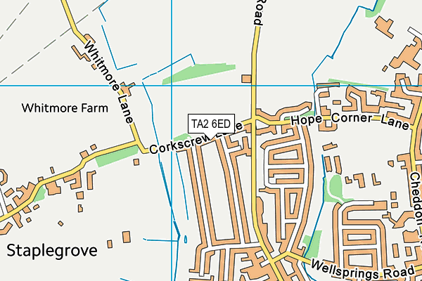TA2 6ED map - OS VectorMap District (Ordnance Survey)