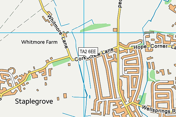 Corkscrew Lane Playing Fields map (TA2 6EE) - OS VectorMap District (Ordnance Survey)