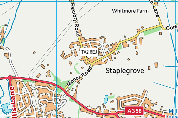 TA2 6EJ map - OS VectorMap District (Ordnance Survey)