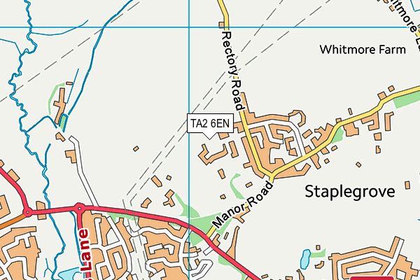 TA2 6EN map - OS VectorMap District (Ordnance Survey)