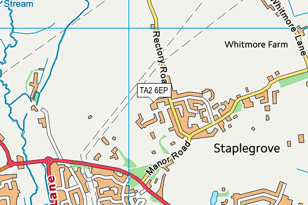 TA2 6EP map - OS VectorMap District (Ordnance Survey)