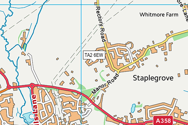 TA2 6EW map - OS VectorMap District (Ordnance Survey)