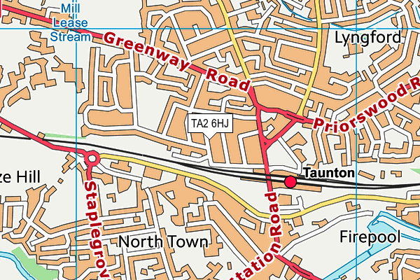 TA2 6HJ map - OS VectorMap District (Ordnance Survey)