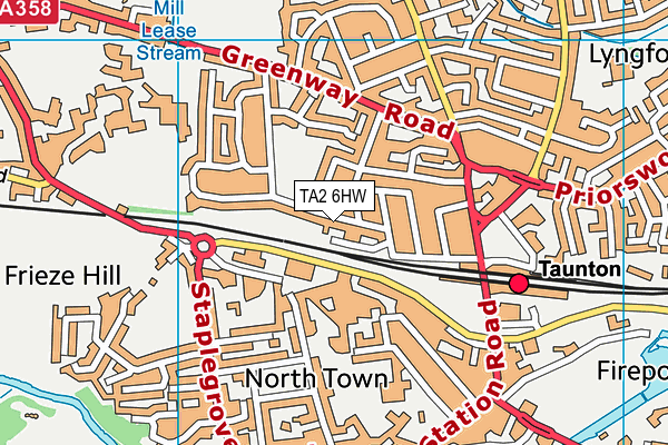 TA2 6HW map - OS VectorMap District (Ordnance Survey)