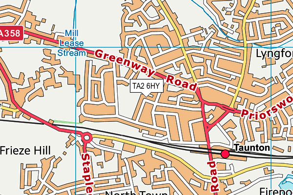 TA2 6HY map - OS VectorMap District (Ordnance Survey)