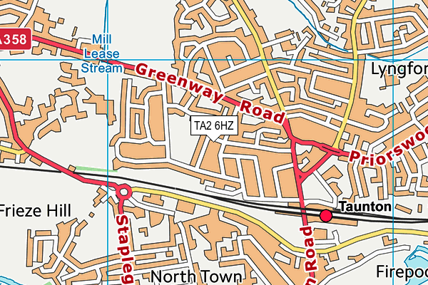 TA2 6HZ map - OS VectorMap District (Ordnance Survey)