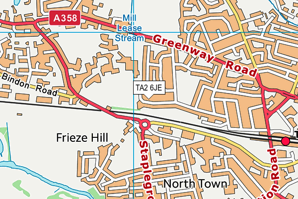 TA2 6JE map - OS VectorMap District (Ordnance Survey)